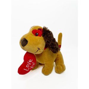 Burton + Burton Love Ya Puppy Dog 8" Tan Brown Stuffed Plush Valentine Heart